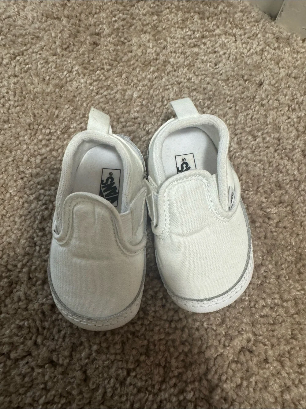 Vans Baby Slip-On Canvas Shoes in White